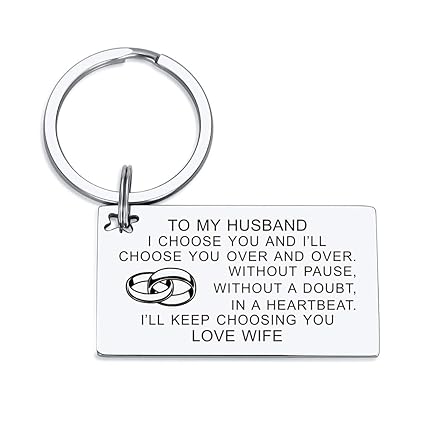 to my husband i choose you keychain