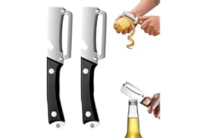 Zero Snag Wooden Peeler, 2-in-1 Multifunctional Stainless Steel Peeler, with Wooden Handle and Bottle Opener, Kitchen Tool fo