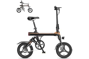 Jasion EB3 Electric Bike for Adults 21mph Folding Adults Electric Bicycles, 350W Brushless Motor, 36V 7.5Ah Battery, Center Suspension, 3 Levels Assist, 14" Foldable ebike for Adults and Teens