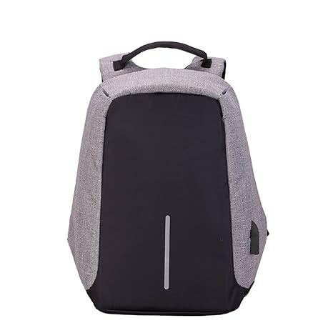 Schultertasche mit Diebstahlschutz, quer über den Körper tragbar, mit USB-Ladeanschluss und hellen reflektierenden Streifen, 