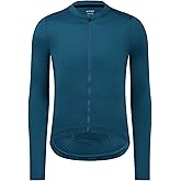 RISESBIK Men's Long Sleeve Cycling Jersey Zipper Pocket Lightweight Aero Race Fit Pro Road Bike, UPF 50+ Biking Cycling Shirt