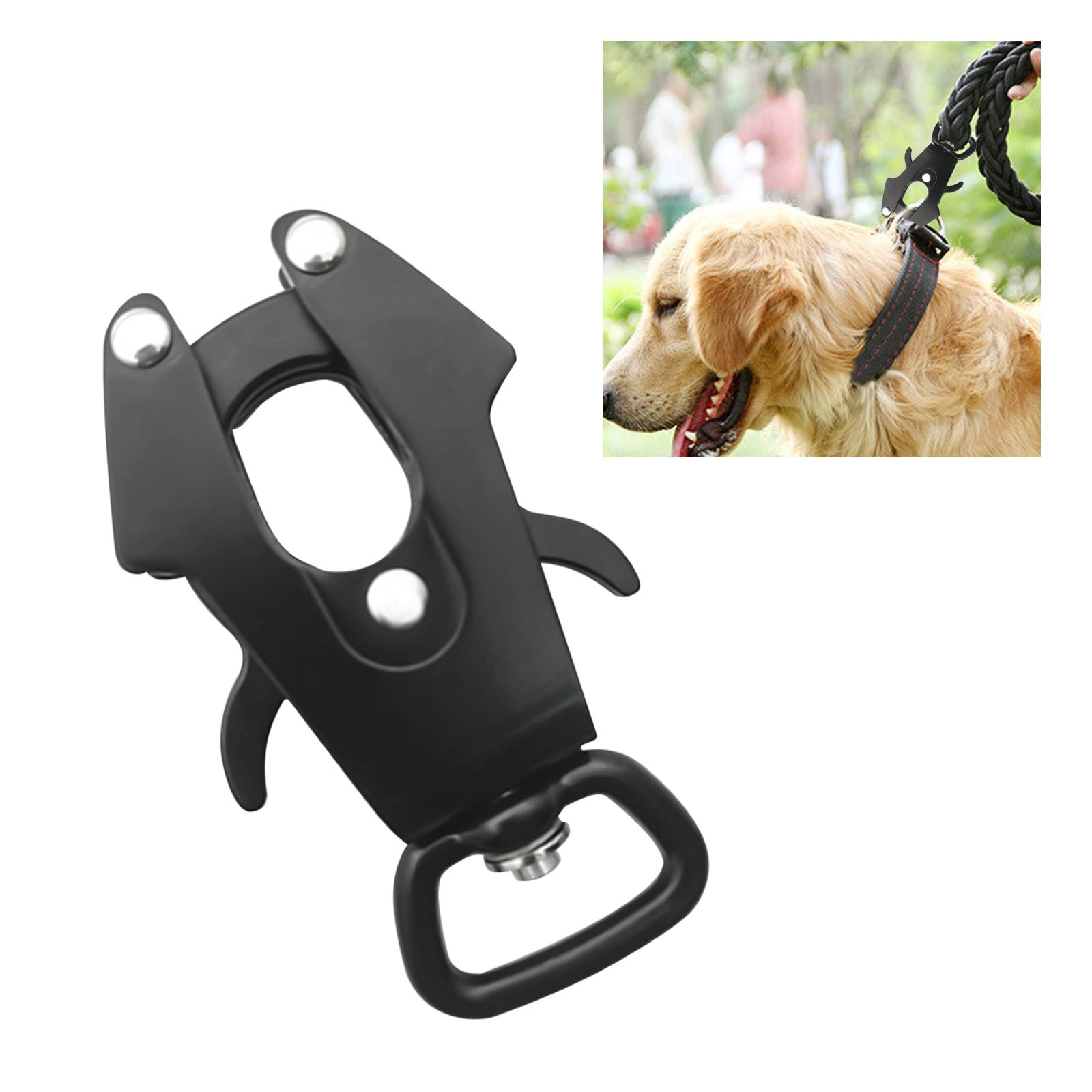 UFURMATE Frog Clip, Space Aluminum Locking Dog Leash Buckle Heavy-Duty Quick Release, Rust Resistant Dog Chain Buckle Replacement - 595lbs Capacity, Inner Diameter 25mm — image 1