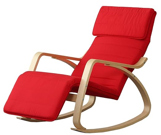 title=Orolay Poltrona Sdraio Relax Sedia A dondolo da Appendere Anti-scivolo rosso