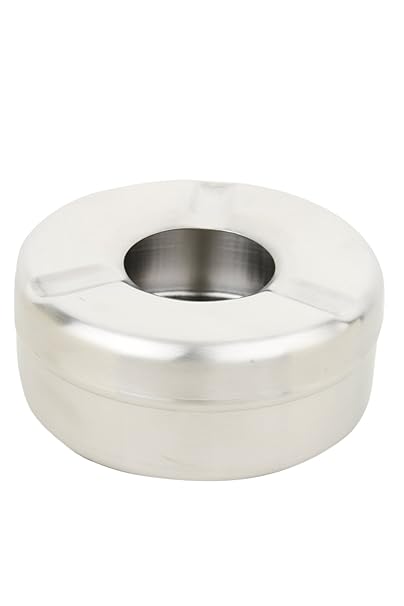 Homeish Metallo Stainless Steel Ashtray with Removable Lid, 9 Cms, Small (Matte Finish, HMSH17-ASH9)