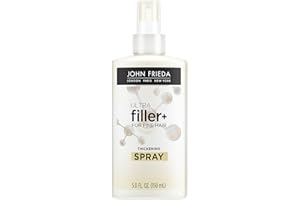 John Frieda ULTRAfiller+ Thickening Spray, Thickening & Strengthening Spray for Damaged or Thin Hair, Infused with Biotin and Hyaluronic Acid to Strengthen Hair for Thicker Fuller Results, 5 Oz