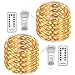 Asmader Fairy 2 Pack Battery Operated String, IP67 Waterproof 8 Modes Remote Timer with, Warm White-Small, Copper Wire Decor Light for Indoor/Outdoor,Patio,Garden,Party,Holiday(Warm White)