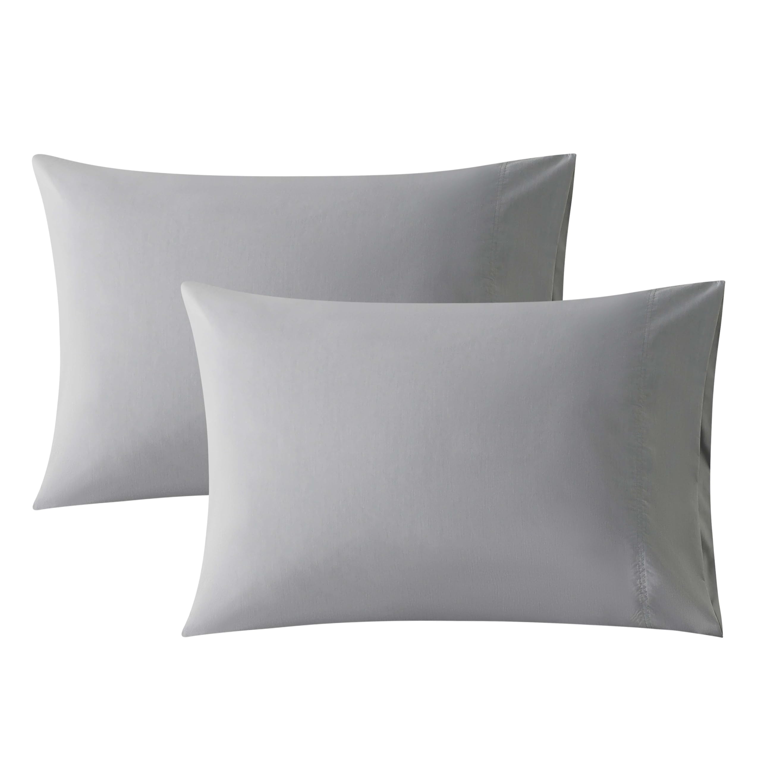 Photo 1 of WhatsBedding Queen Size Pillowcases Set of 2, 20x30 Cotton Pillow Case with Envelope Closure, Soft & Breathable Pillow Covers for Bed, Grey