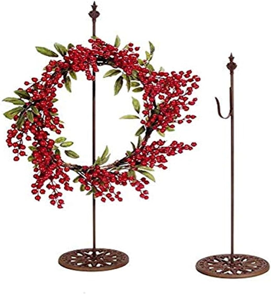 Wreath Hangers - Darice 71-27/24B Wreath Hanger Metal Free Stand Rust 24 Inches, 24