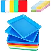 30 Pcs Plastic Art Trays, 5 Colors Sensory Tray with 40pcs Stickers, Colorful Craft Tray for Activity Serving Trays for DIY Projects, Organizing Supply, Sand, Painting