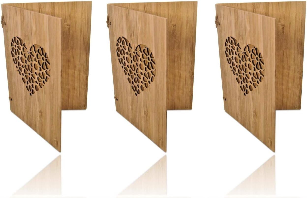 SZillion Bambus Geschenkkarte mit Herz. 3er Set