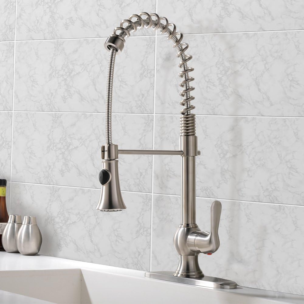 VAPSINT Best Commercial Brushed Nickel Spring Pre Rinse Put Out Pull