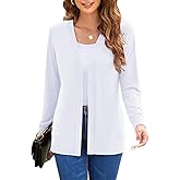 Womens Casual Lightweight Long Sleeve Cardigan Flowy Soft Open Front Knit Cardigan Sweaters
