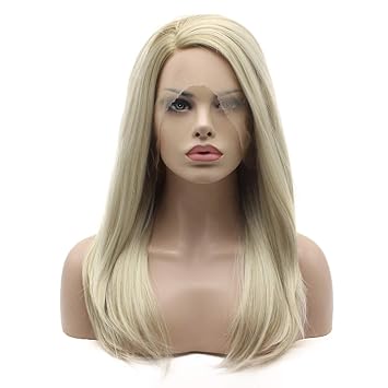 Amazon Com Lushy Medium Length Straight Brown Root Blonde Ombre