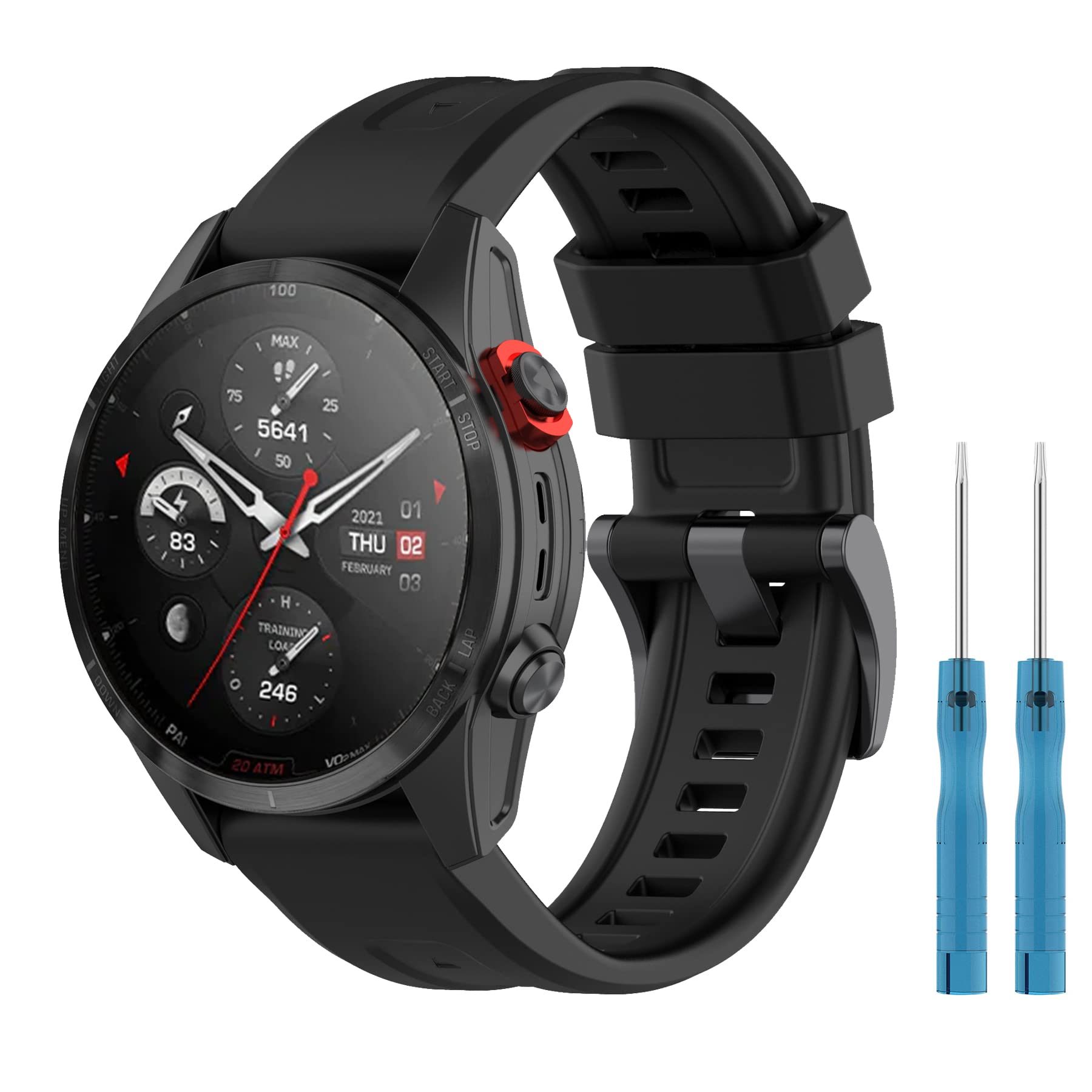 SenMore 22 mm Strap Compatible with Amazfit Falcon, Soft Silicone Adjustable Smart Watch Replace Sports Band Bracelet for Amazfit Falcon, colour-b, Modern