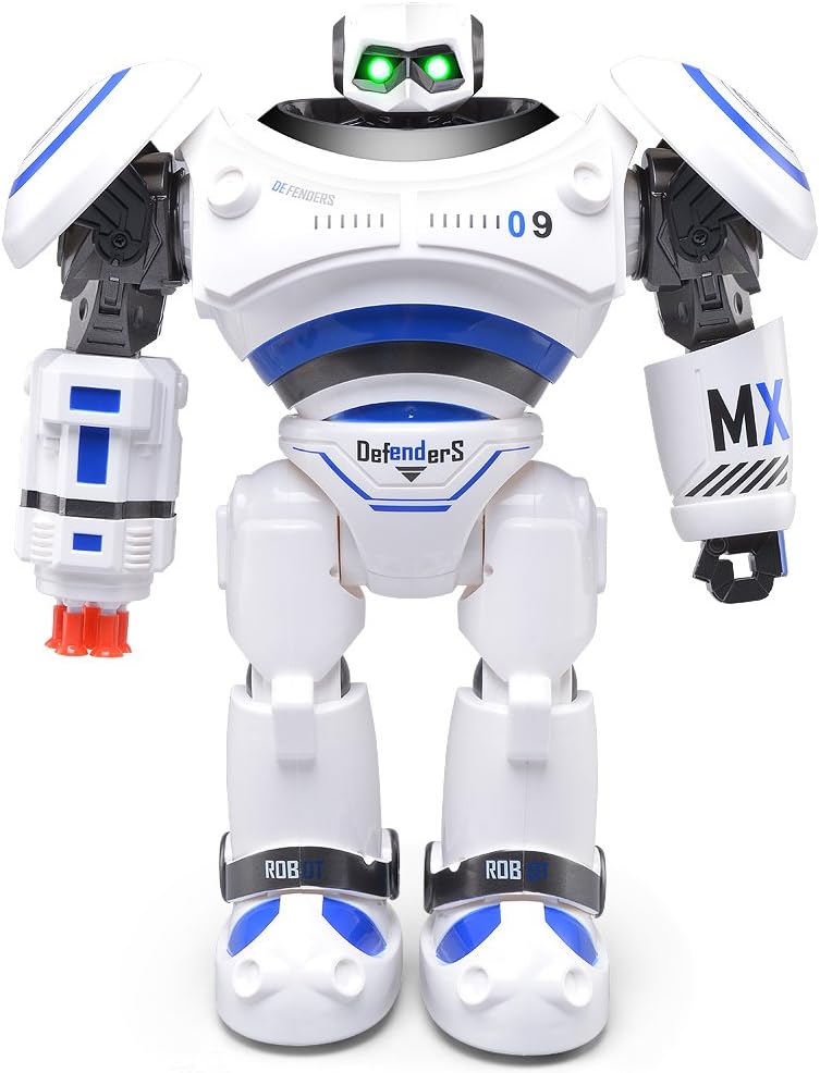 Edear JJRC R1 Defender Remote Control Intelligent Combat Robot Toy for Kids Funny Programming Shoot Music Dance Arm-swing Humanoid Robots Kit Toys Present for Boys and Girls - Blue