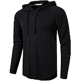 MUSE FATH Men's Long Sleeve Athletic Performance Lightweight Hoodie Sweatshirts