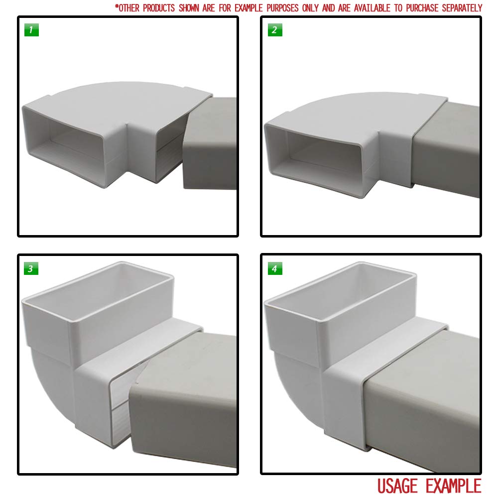 Kair Rectangular Flat Ducting 110mm x 54mm 1 Metre Length Flat