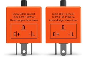 LLII CF-13 Led Flasher Relay 3 Pins Turn Signal Flasher for Led Lights CF13 EP34, 12V Electronic Fixing Hyper Blink Speed Adjustable Flash Resolve Rapid Quick Flash Issue Signal Indicator(2PCS)