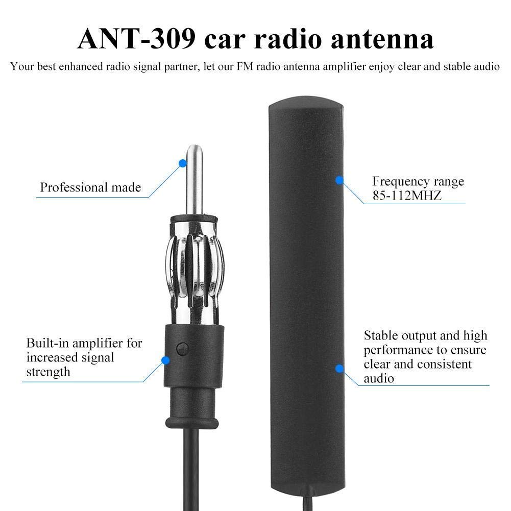 Antenna autoradio, enna universale enna radio FM enna Patch per montaggio su parabrezza, cavo 85-112MHZ 5M
