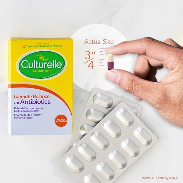 CULTURELLE PROBIOTICS ULTIMATE BALANCE PROBIOTIC FOR USE WITH ANTIBIOTICS – 20 COUNT – PROBIOTIC CAPSULES HELP RESTORE GOOD BACTERIA LOST DURING ANTIBIOTIC USE & CONTRIBUTE TO A HEALTHY IMMUNE SYSTEM