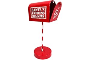 Wazsnhm Christmas Mailbox Statue Santa Mailbox Crafts Festive Standing Ornament Gift Xmas Decoration Letterbox Figurine for F