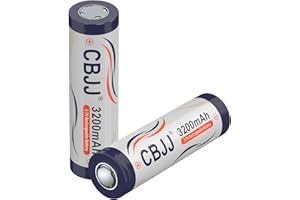 CPZZ 3.7V 18650 Rechargeable Battery, 3200mAh, Li-ion Battery for Flashlights, Doorbells, Headlamps & More, 2 PCS, Flat Top