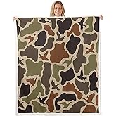 Erosebridal Duck Hunting Fleece Blanket Throw 50"x60" Army Camo Warm Plush Sherpa Blanket Camouflage Military Fuzzy Plush Throw Wild Woodland Farmhouse Room Decor