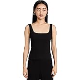 Vince Womens Ribbed Square Nk Tank