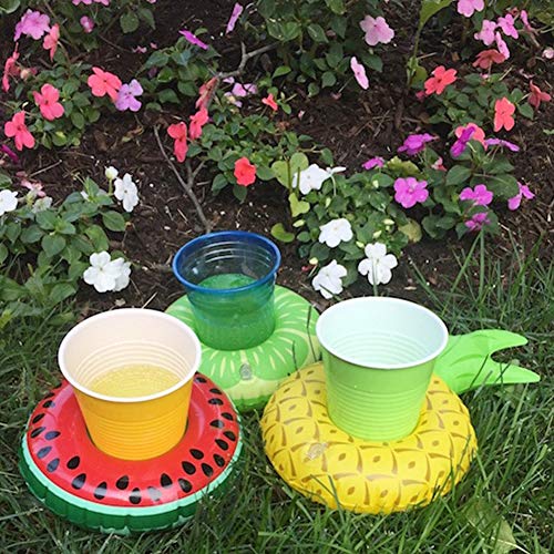FUTUREPLUSX Inflatable Drink Holder, 8PCS Fruit Inflatable Cup Holders Drink Pool Floats Inflatable Floating Coasters for Pool Party Water Fun Kids Bath Toys Shower