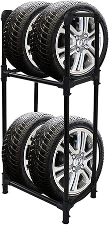 Amazon Weimall タイヤラック 選べるサイズ 幅46 32 104cm 4本 軽自動車 耐荷重1kg ステンレス スチール タイヤ収納 保管 タイヤラック カバー 車 バイク