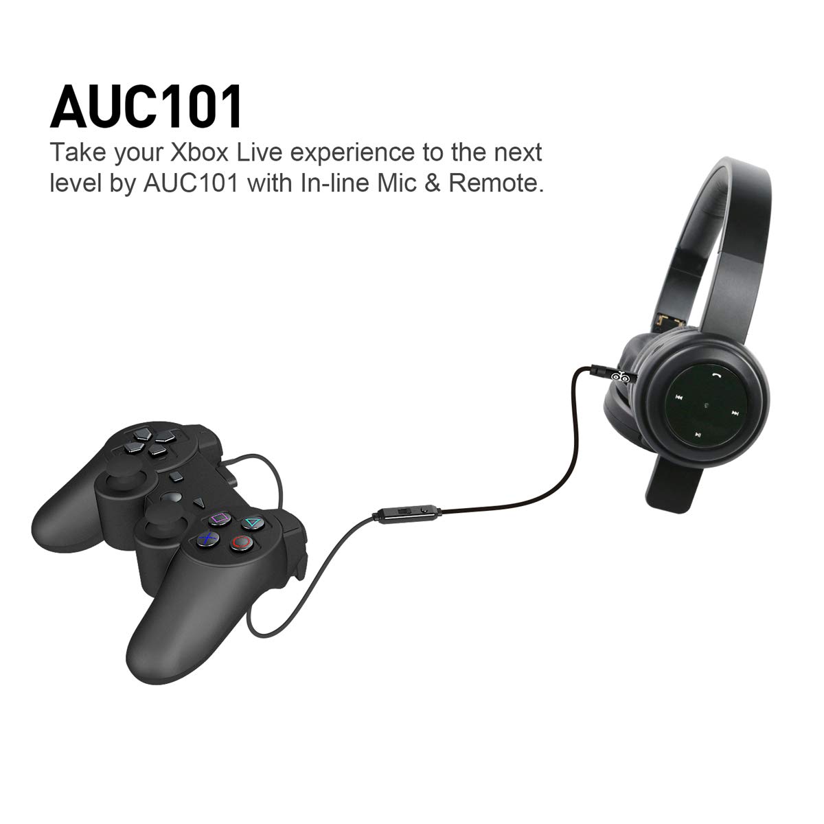 Aux Cord 3.5mm 3ft with Mic and Volume Control Aux Audio Cable for Connect Gaming Headphones/Headsets with Xbox/P4P│Male to Male Replacement Cord for Music and Voice Streaming for Cellphone