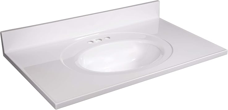 Design House 586248 Cultured Marble Vanity Top 37x22 Solid White Amazon Com