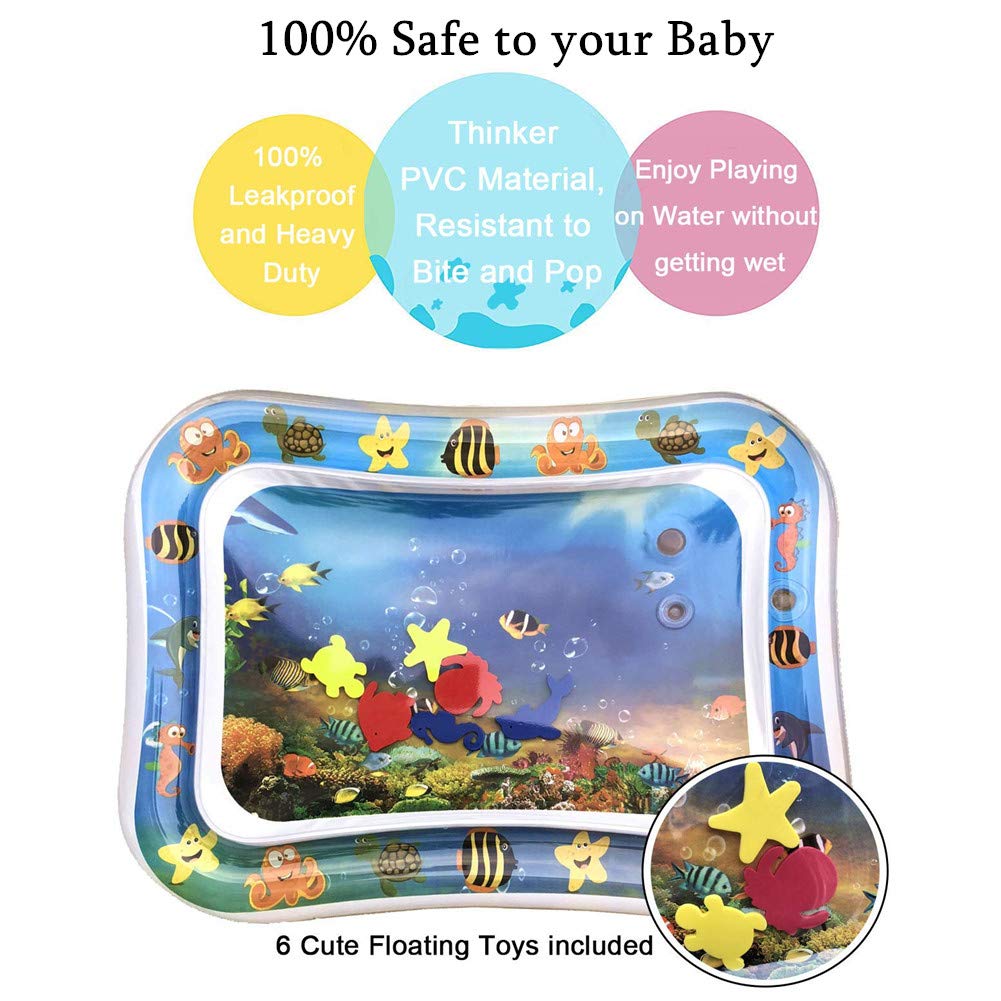 26X20 BPA Free Baby Water Play Mat Inflatable Mat Tummy Time Mat Fun