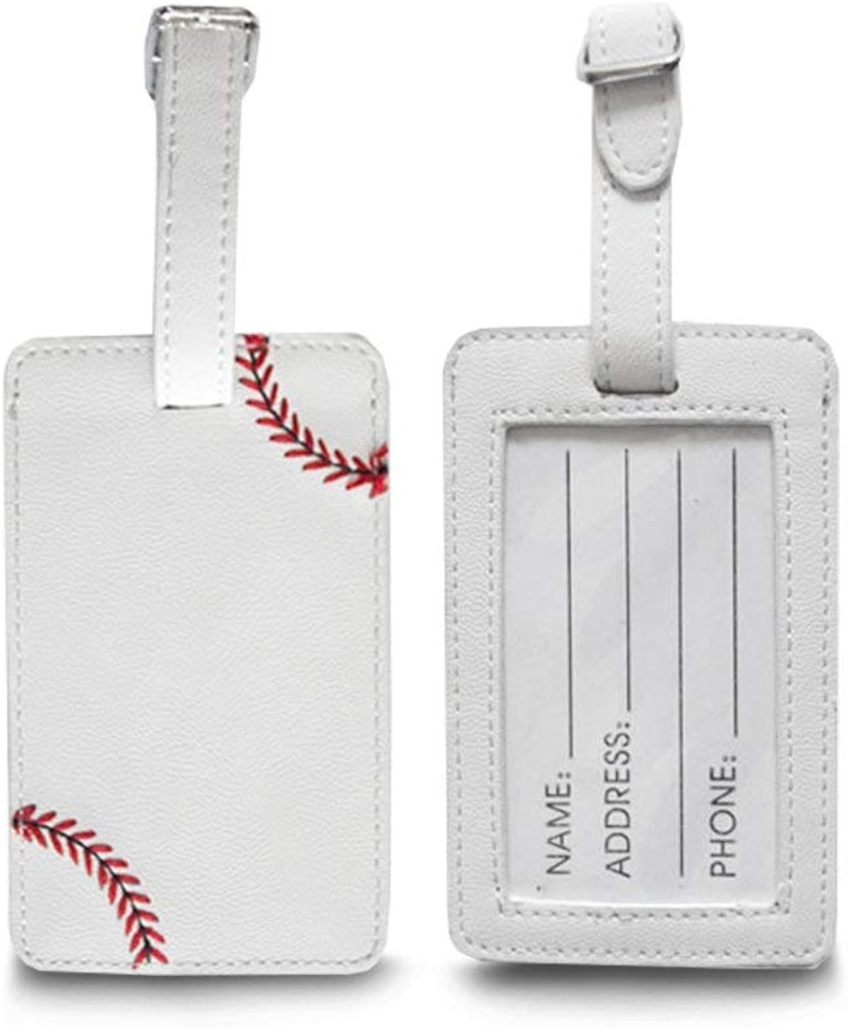plain leather luggage tags