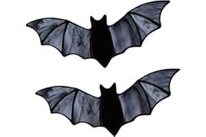 SVICCOOKQ Bats Halloween Decoration,2pcs Halloween Bat Decorations,Bat Decor with Acrylic Window Bat Decorations for Home Decor DIY Party Bathroom Yard Hallowmas Supplies.