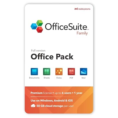 Buy OfficeSuite Family Compatible with Microsoft® Office Word® Excel® \u0026  PowerPoint® and Adobe® PDF for PC Windows 10, 8.1, 8, 7 - 1-year license, 6  users Online in Indonesia. B08VNQXLV9