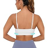 Comper Sports Bra for Women Wirefree Racerback Workout Bras Sexy Thin Straps Yoga Sport Bras with Removable Pads