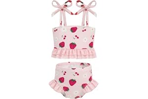 ALVA Baby Girls Swimsuit Two Piece Bikini Sets Toddler Ruffle Bathing Suit Beach Pool Swimming Lesson