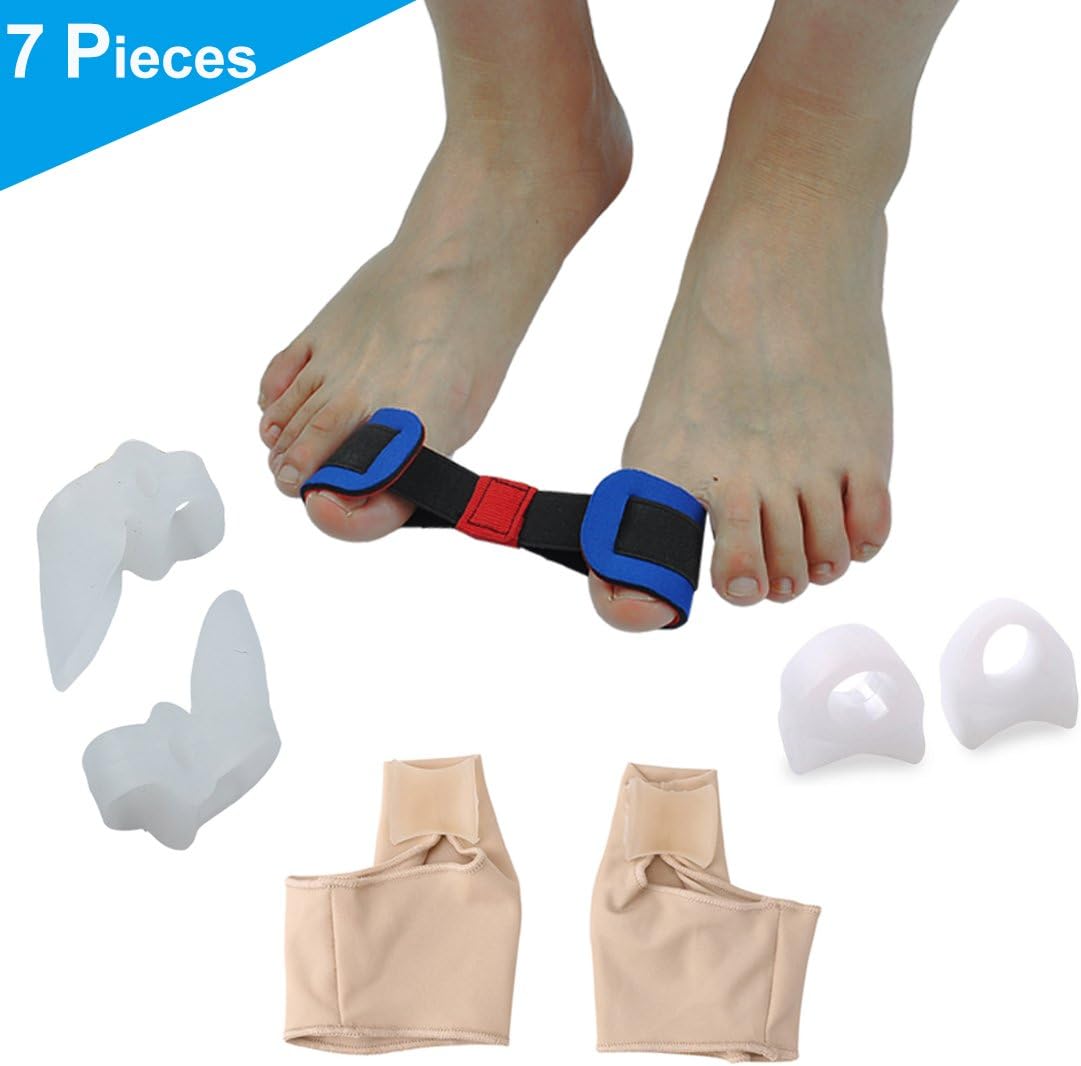 Bunion Corrector & Bunion Relief Bunion Protector - Relieve Hallux Valgus Foot Pain Bunion Toe Straightener 7 Pieces