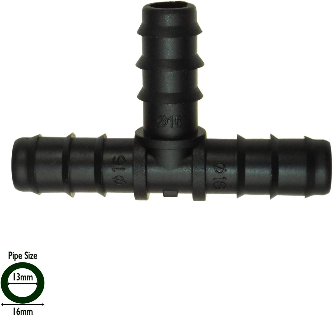 Barbed Pipe Tee 13/16mm. Pack 25