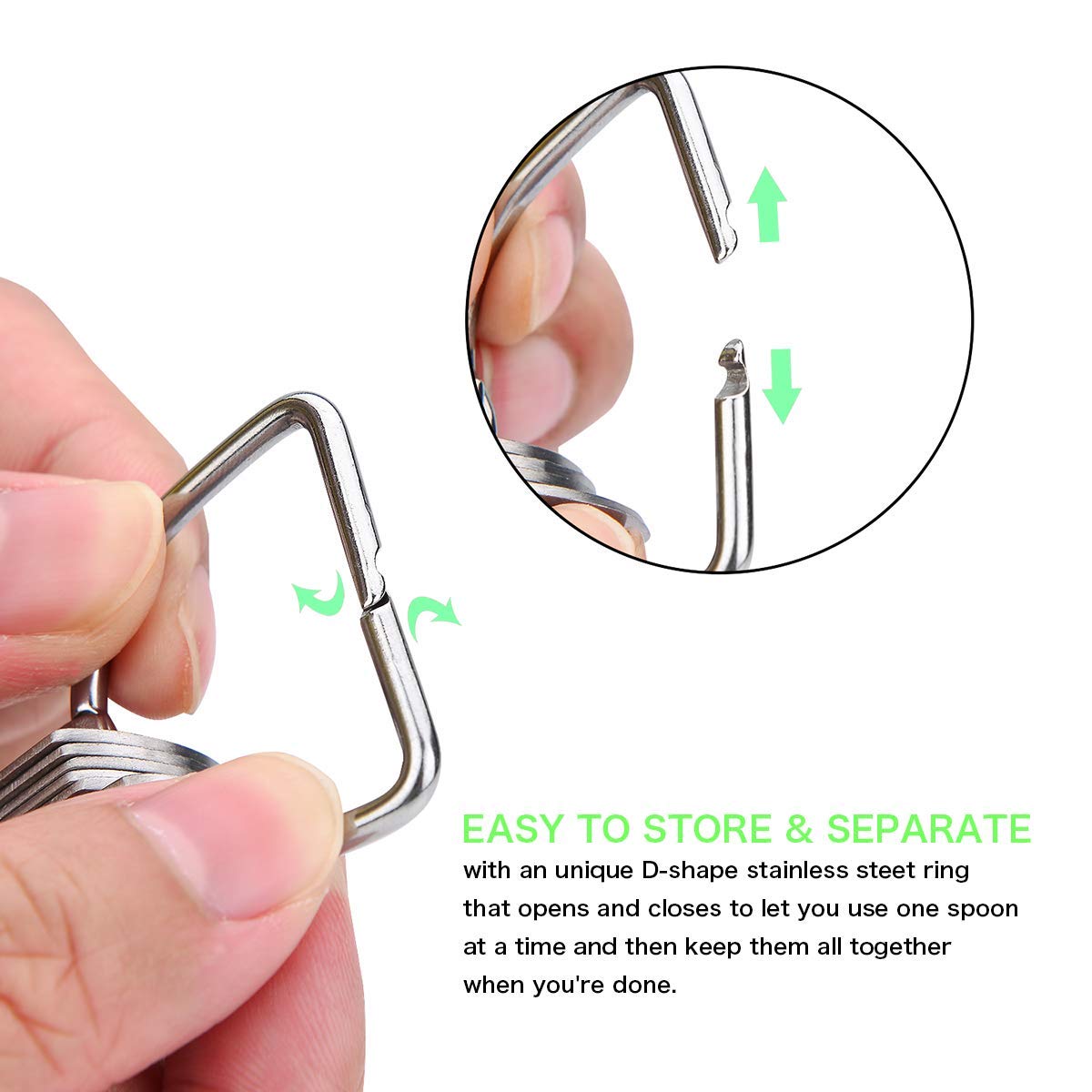 A Trifle Stainless Steel Metal Measuring Spoons, Set of 6 for Gift Measuring Dry and Liquid Ingredients