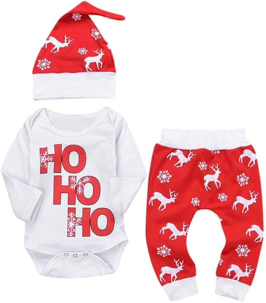 Ensembles Vetements Bonnet Ccaat Ensemble Bebe Fille Noel Enfant Vetement Bebe Fille Hiver Combinaison Pyjama Fille Mode Body Tops A Manche Longue Bebe Garcon Barboteuse Pantalons
