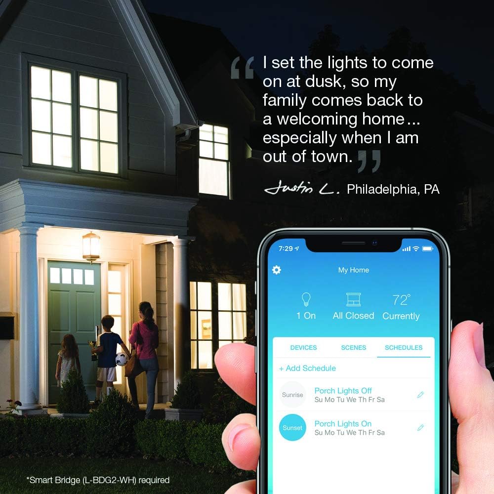 Lutron Caseta Smart Home Switch, Works with Alexa, Apple HomeKit, Google Assistant | 6-Amp, for Ceiling Fans, Exhaust Fans, LED Light Bulbs, Incandescent Bulbs and Halogen Bulbs | PD-6ANS-WH | White - - 