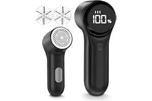 Fabric Shaver Lint Remover, Electric Lint Shaver with LED Display, USB Rechargeable, 3-Speed, Sweater Defuzzer Battery Operat