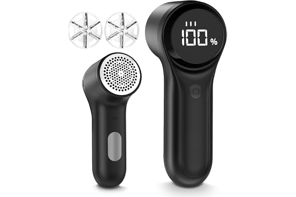 Fabric Shaver Lint Remover, Electric Lint Shaver with LED Display, USB Rechargeable, 3-Speed, Sweater Defuzzer Battery Operat