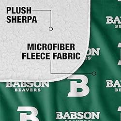 Babson College Logo Pattern Sherpa Blanket, Warm