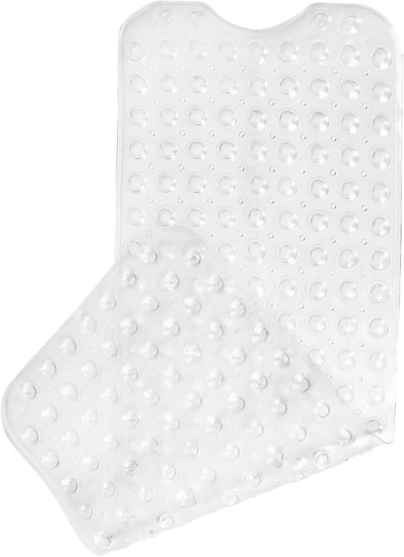 Alfombrilla de Baño, Extra largo Alfombra para Bañera Antideslizante con Potentes Ventosas, Antibacterial,Resistente al Moho, Lavable a Máquina, para Niños Ancianos (Transparente, 40 x 100 cm)