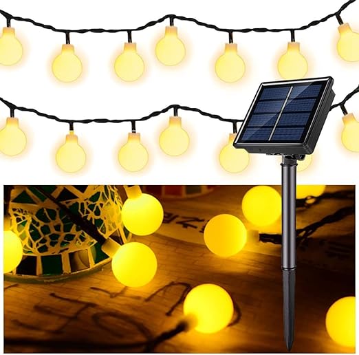guirnalda luces exterior solar gluriz 50led cadena de luces bolas led decorativas impermeable 8 modos guirnaldas luminosas para