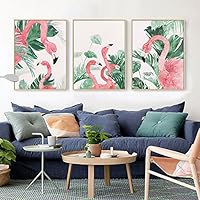 millet16zjh Flamingo Canvas Print Wall Art Painting Poster Picture Bedroom Home Decor - 2# 4050cm