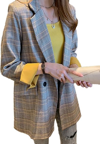 Amazon Heaven Days ヘブンデイズ テーラードジャケット 秋冬 二つボタン ジャケット グレンチェック柄 折り返し袖 レディース 1912e0087 コート ジャケット 通販